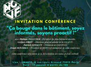  Conférence AICVF le 17 janvier : ça bouge dans le bâtiment, soyez informés, soyons proactifs !