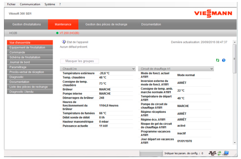Outil technique pour Mise En Service, Maintenance et Dépannage Logiciel de diagnostic Vitosoft 300 SID1