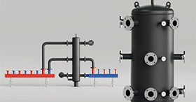 Système hydraulique pour les grandes installations de chauffage