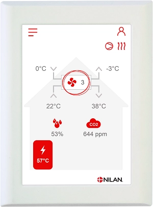 Écran tactile HMI intégré pour pilotage chauffage et CVC