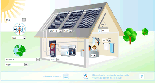 Calcul d'installations solaires thermiques en ligne
